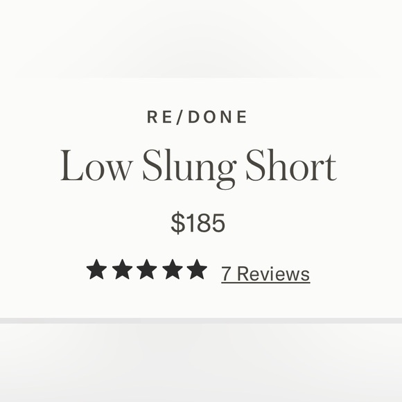 NWT RE/DONE 90s Low Slung Short in Vintage White - Picture 9 of 9